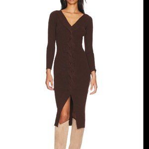 ASTR VESPER RIBBED KNIT SWEATER MIDI DRESS - M